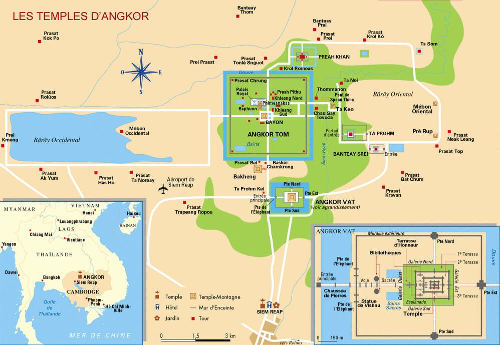 carte angkor wat cambodge