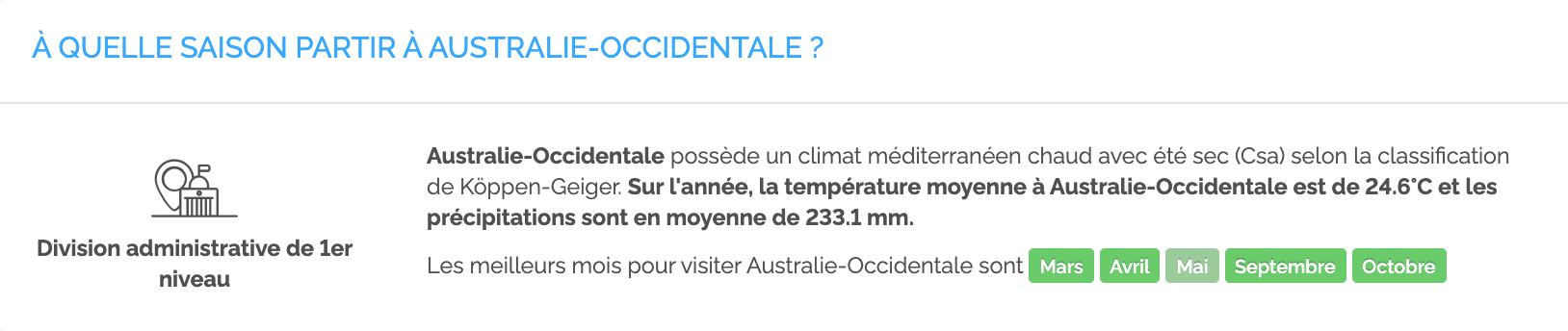 cote ouest australie quand partir