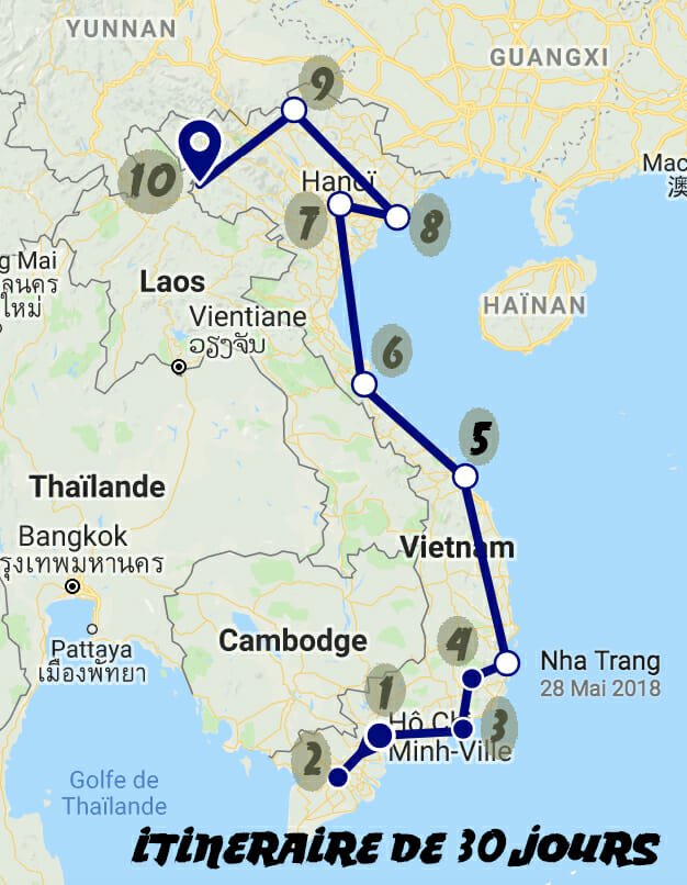 itineraire voyage vietnam
