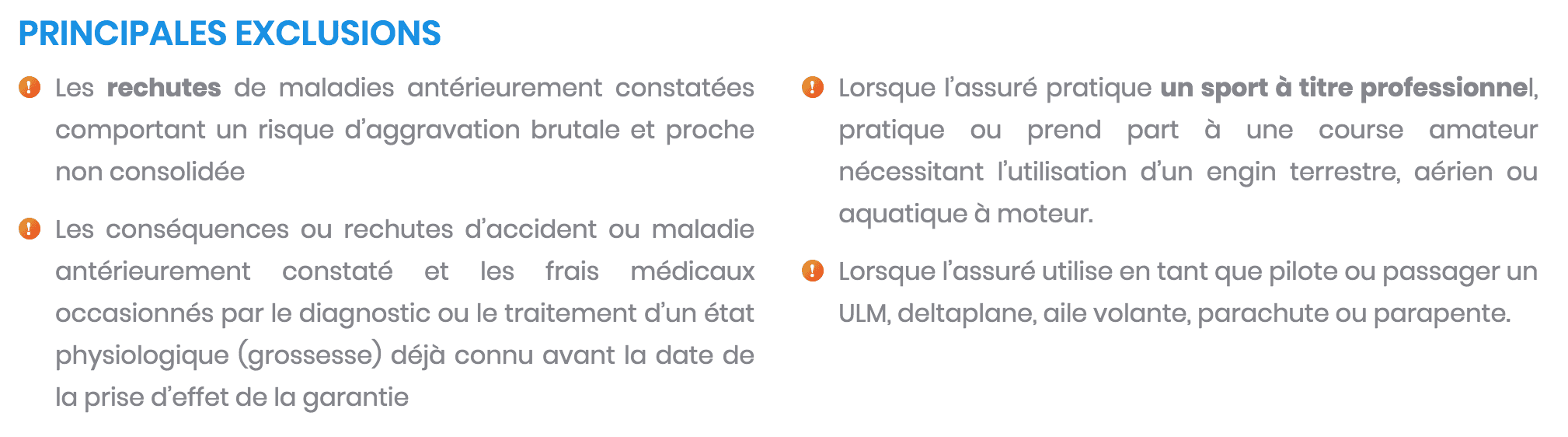 assurance pvt australie exclusions voyage