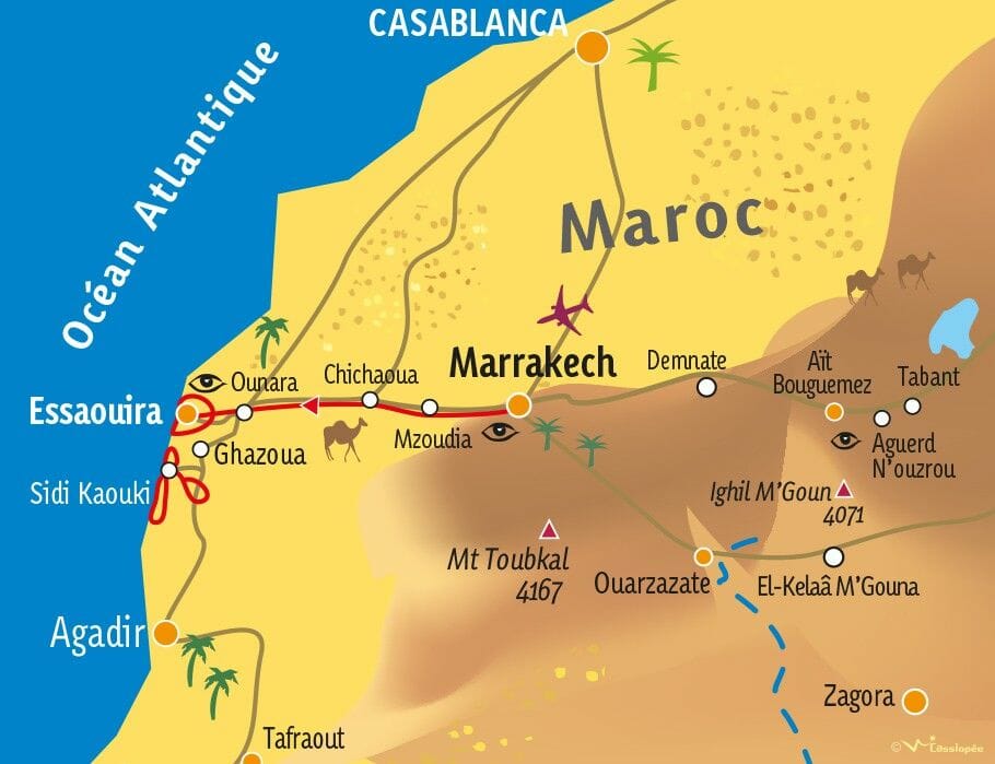 carte essaouira maroc