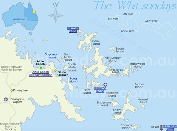 carte iles whitsundays australie carte iles whitsundays australie