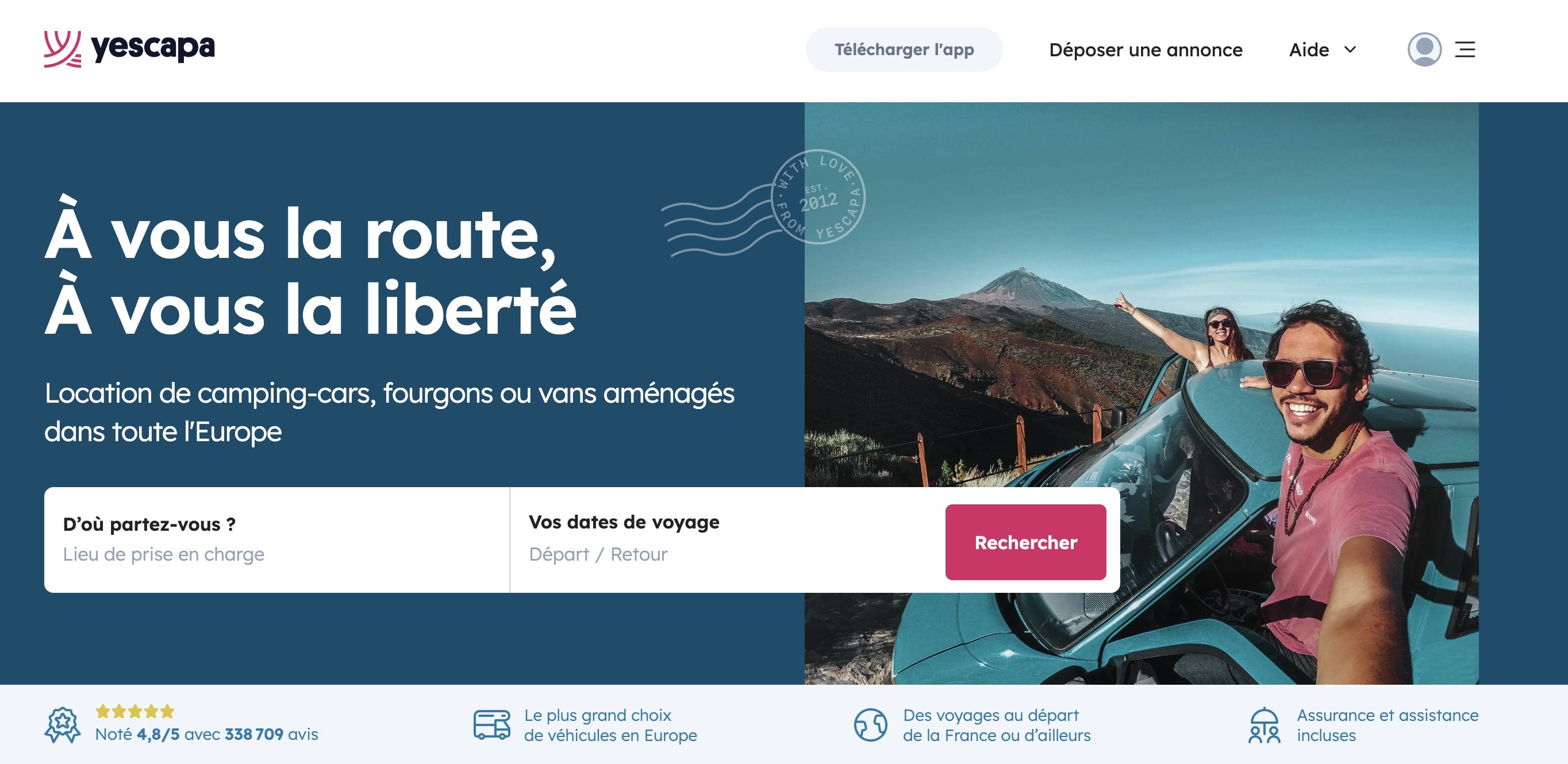 cote atlantique location van road trip
