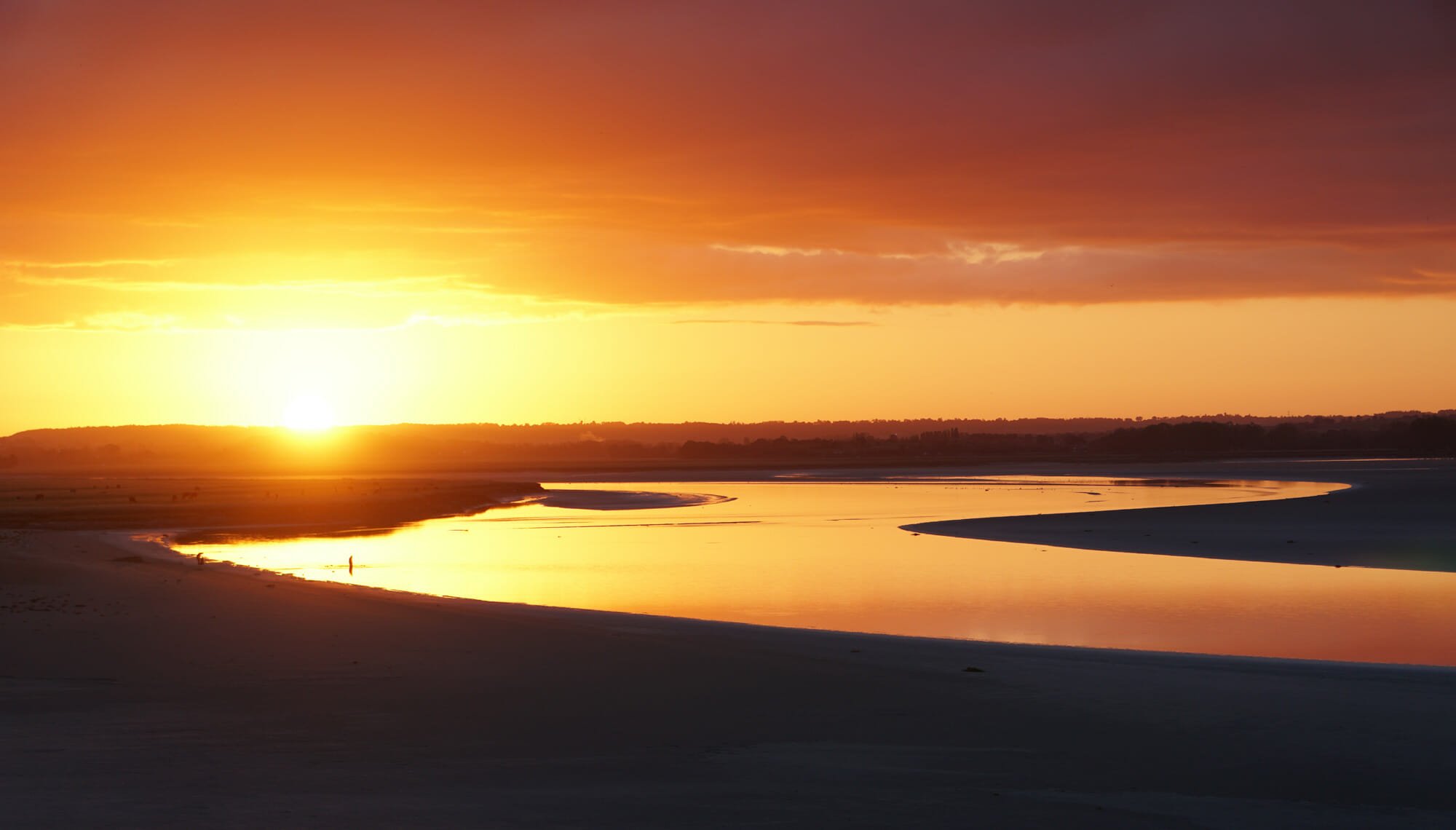 lever de soleil mont saint michel normandie