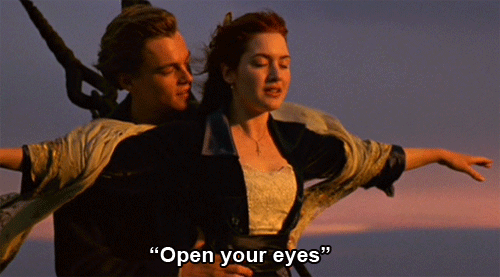 ouvrir les yeux gif titanic