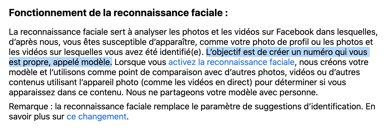 termes et conditions FB