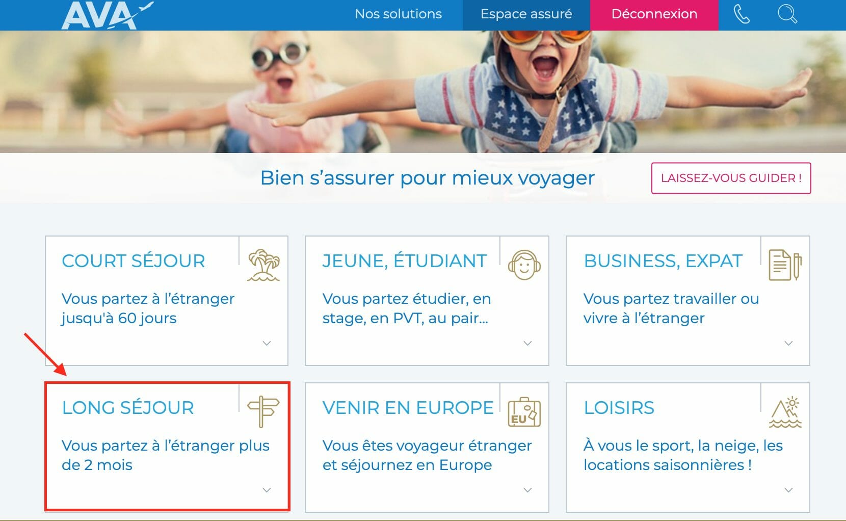 assurance voyage long séjour ava