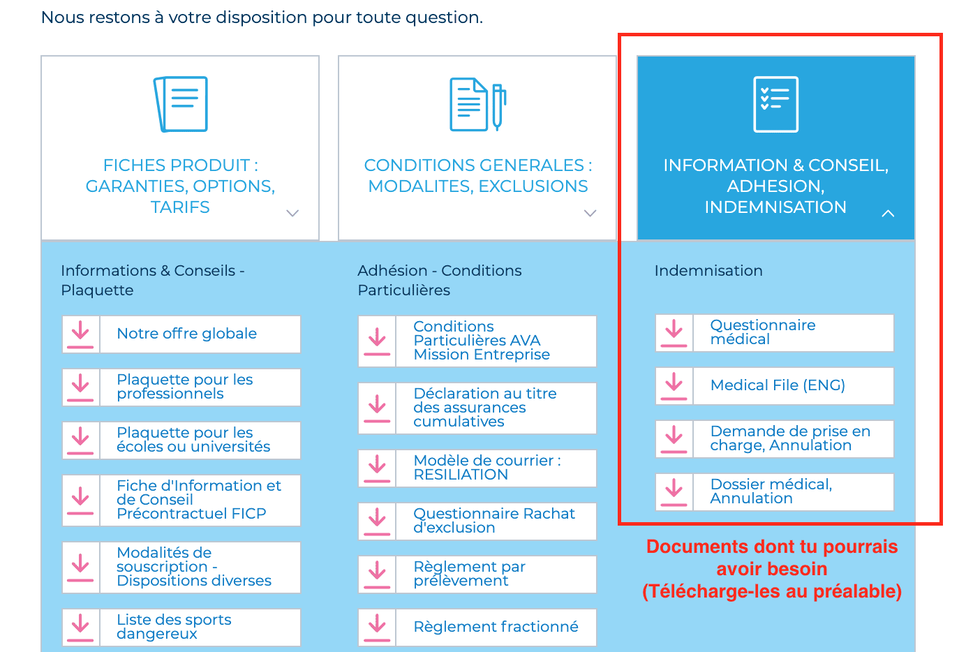 questionnaire medical medical file assurance sante pvt