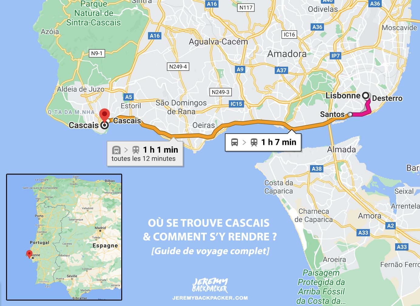 comment se rendre cascais depuis lisbonne