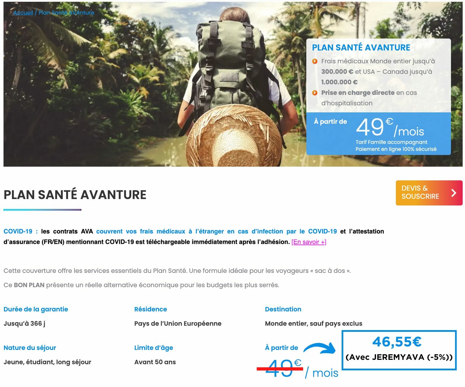 assurance voyage tour du monde sac a dos