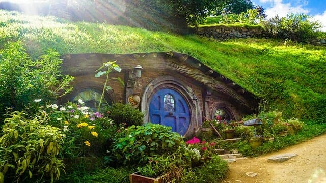 Maison de Hobbit, à Hobbiton en Nouvelle-Zélande