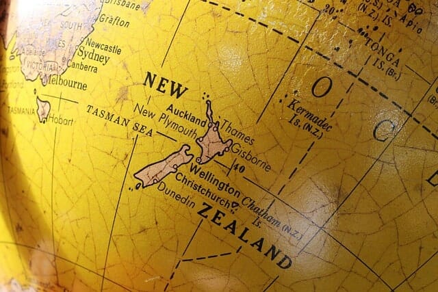 Nouvelle-Zélande sur un globe