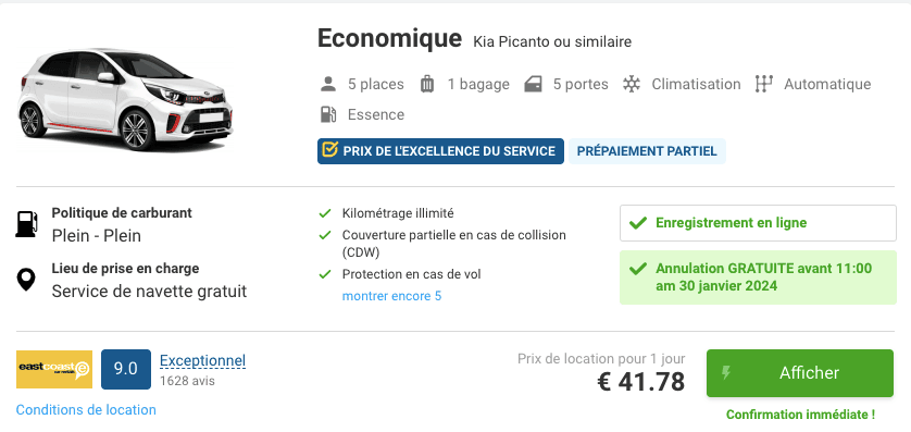 location voiture citadine australie