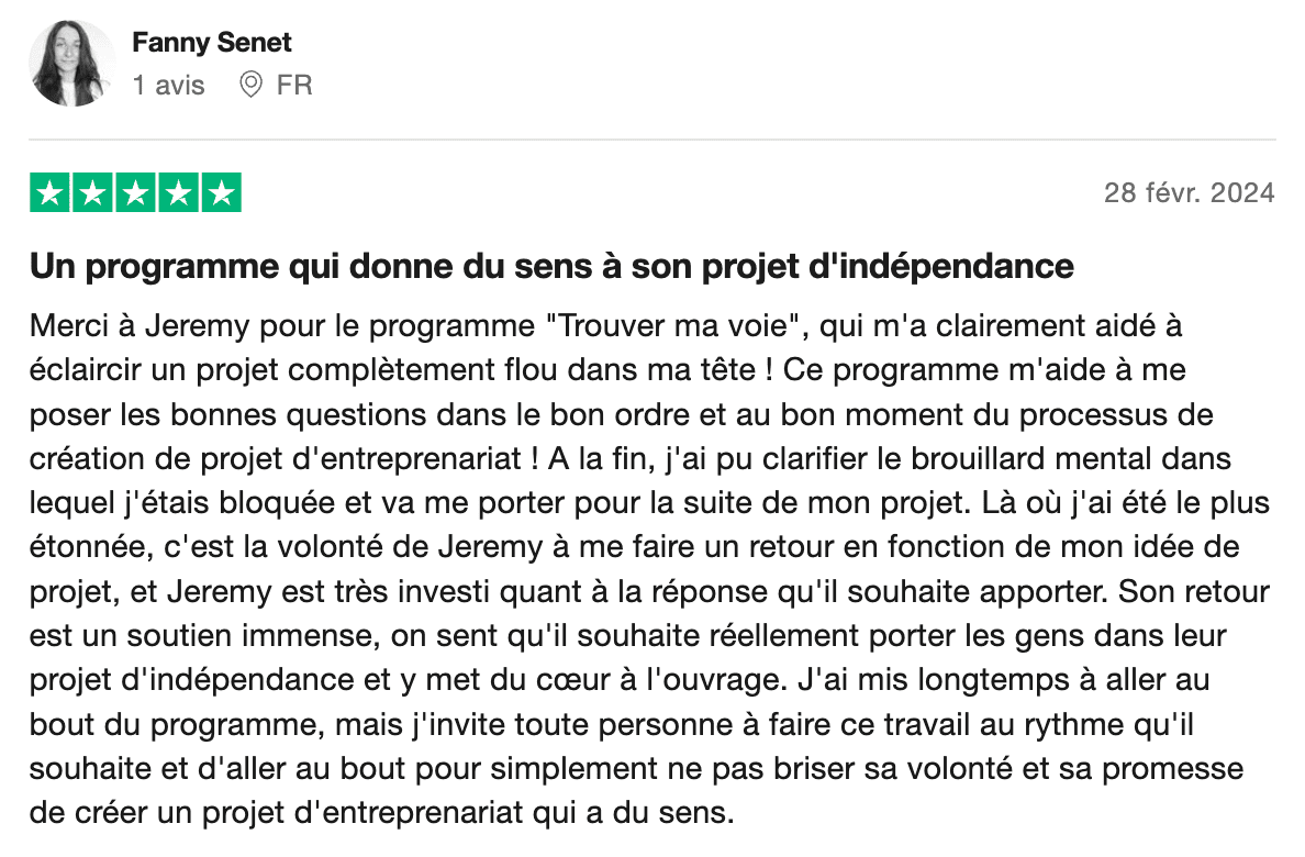 Avis trouver sa voie entrepreneur nomade