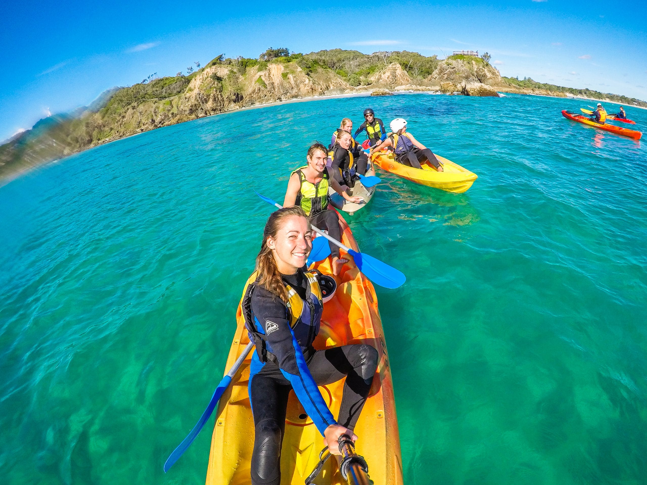 Kayak en mer à Byron Bay