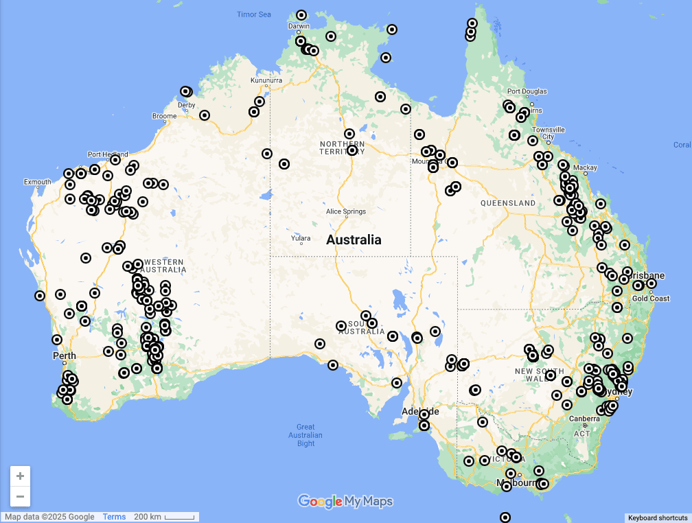 Carte mines australie