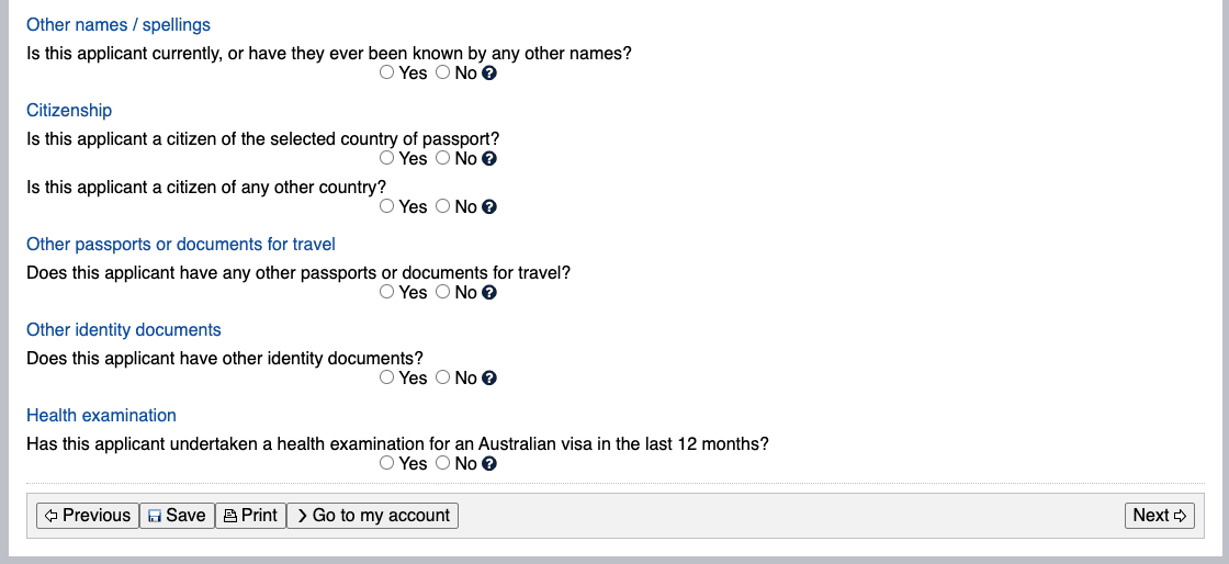 Identité 2 demande WHV australie