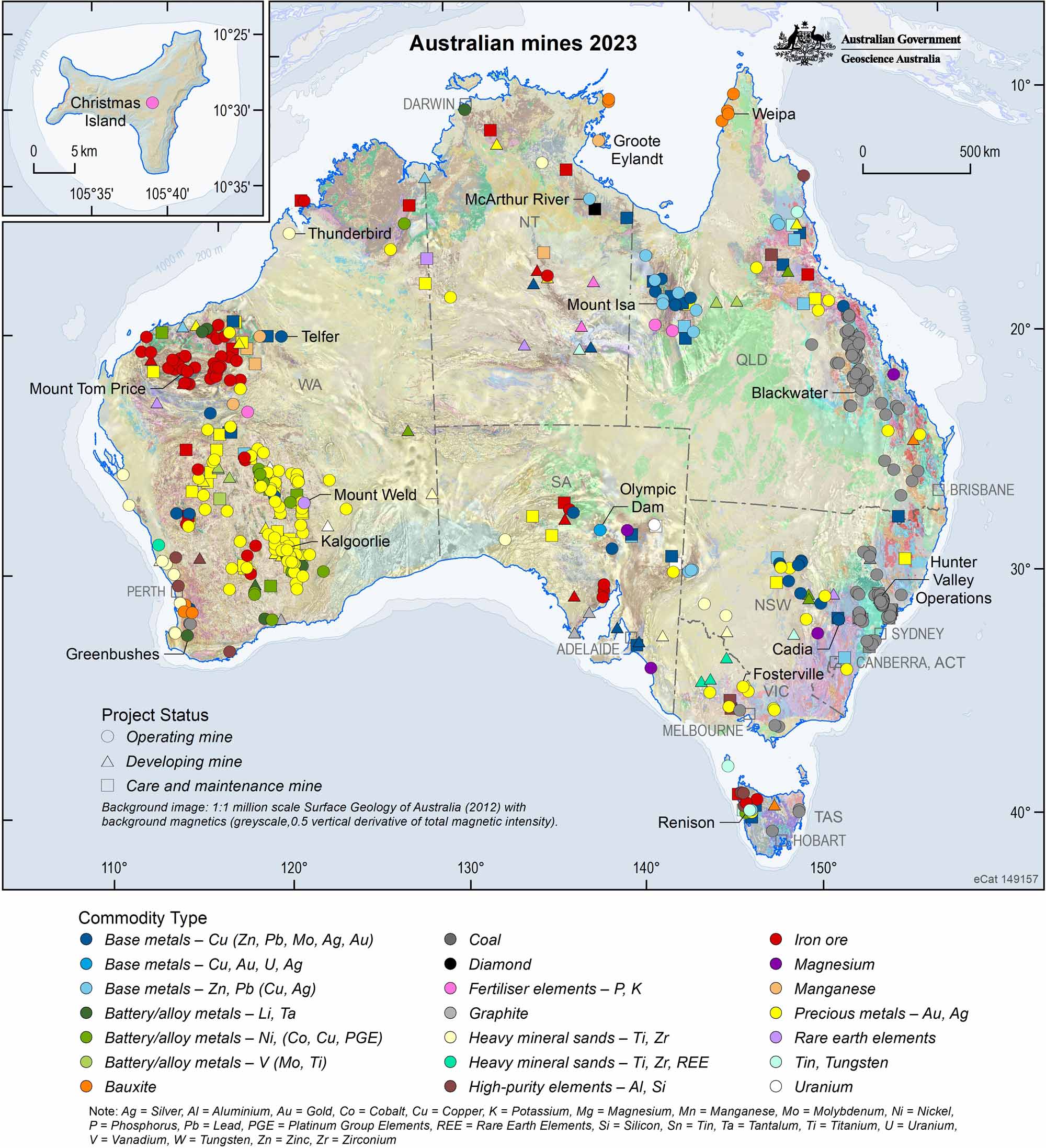 carte des mines en australie