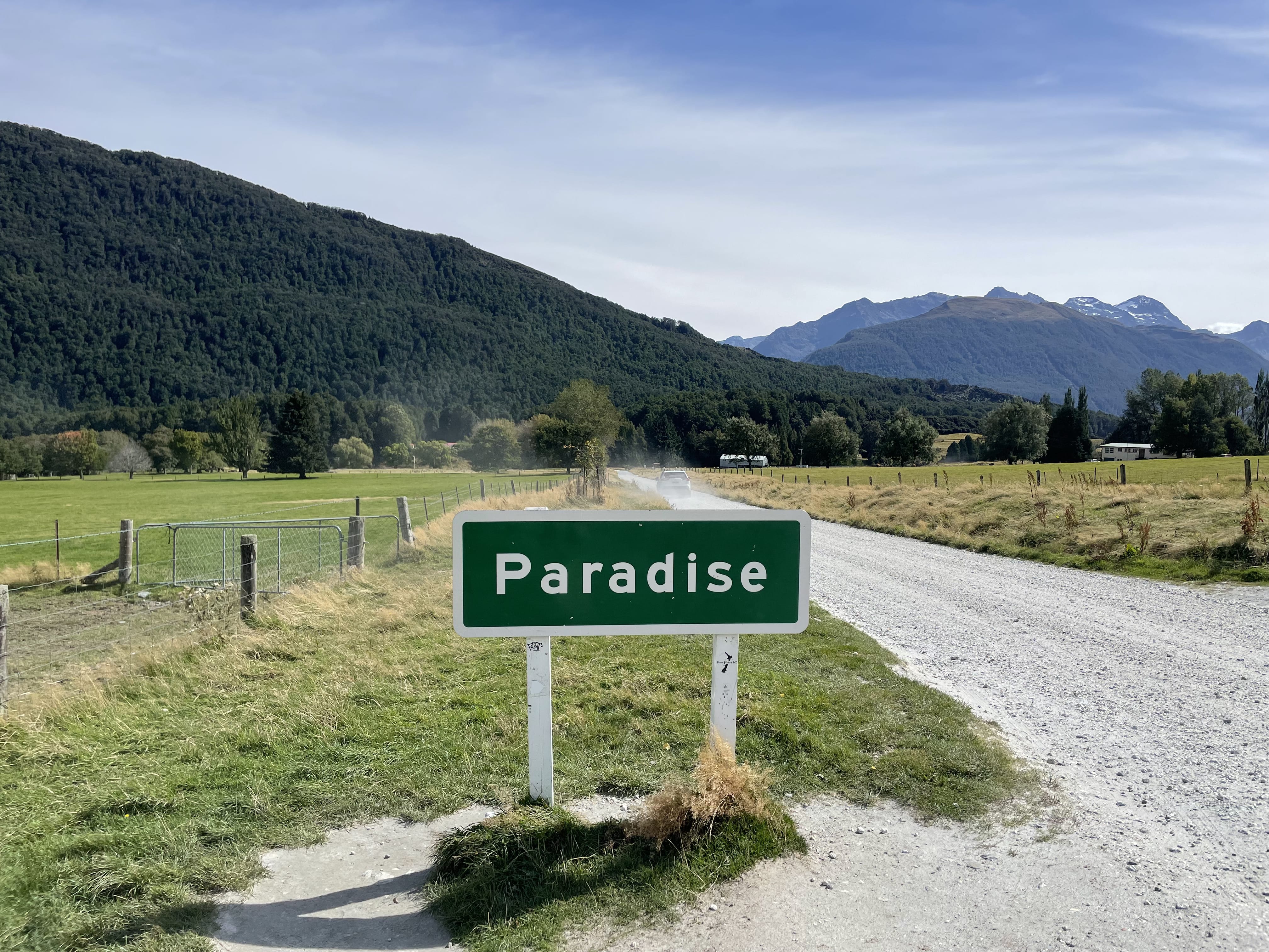 Entrée de Paradise près de Queenstown
