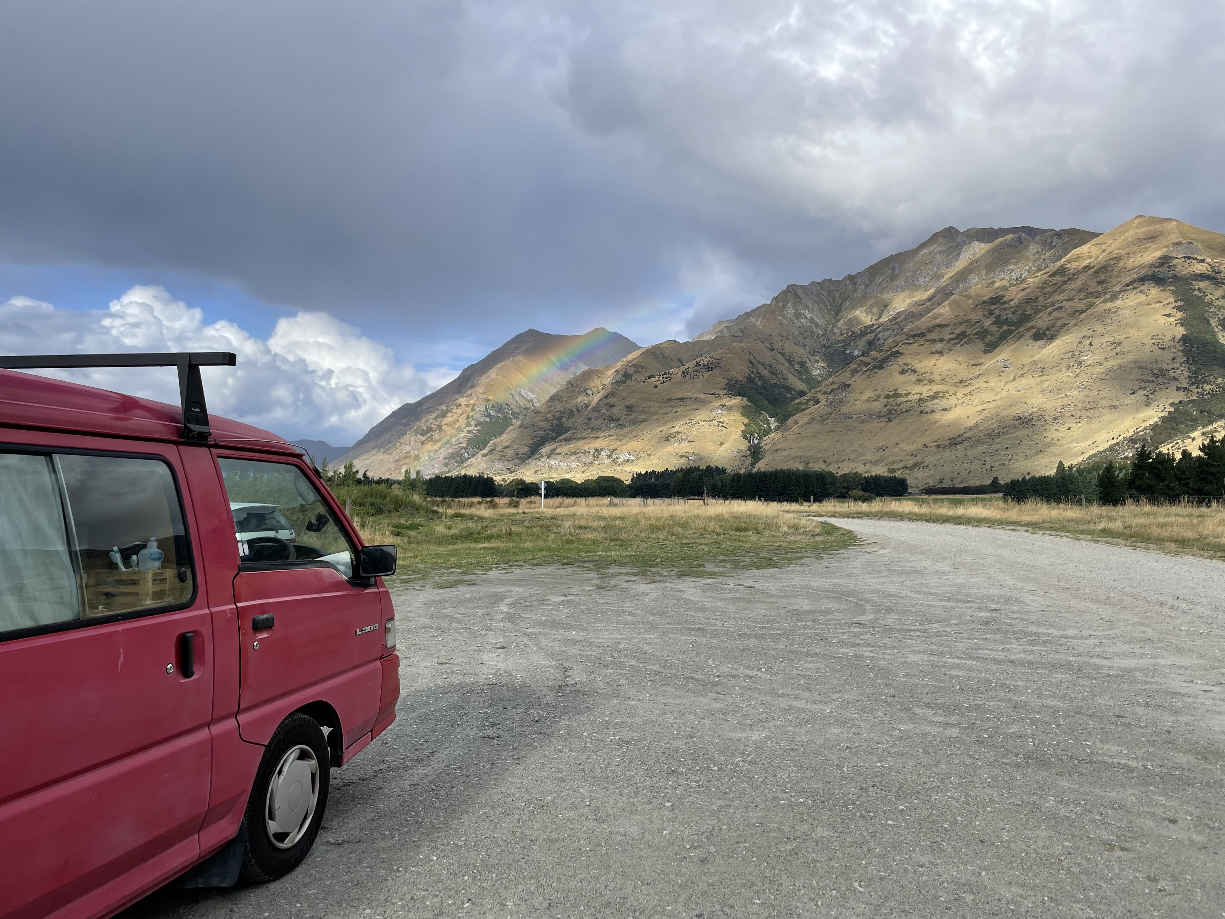 Bord de route lambda entre Queenstown et Wanaka